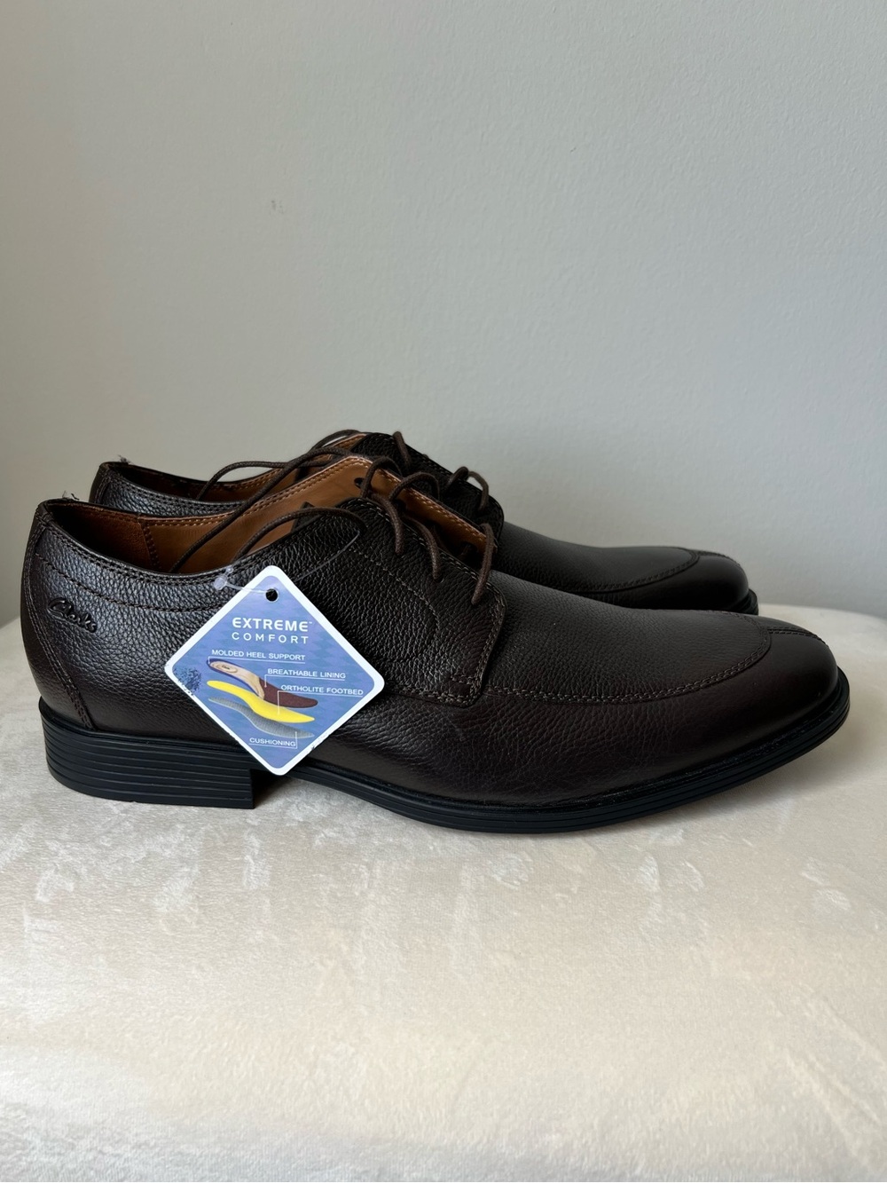 CLARKS Whiddon Apron Leather Datk Brown Oxford Size 13